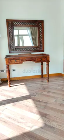 Solid Wood full set bed, side tables and Console Table with Matching Carved Mirror