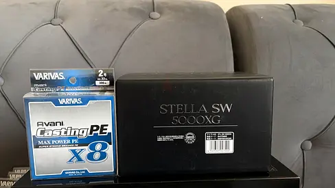 Brand New 2026 Stella SW 5000XG reel box + Varivas Avani Casting line (unused)