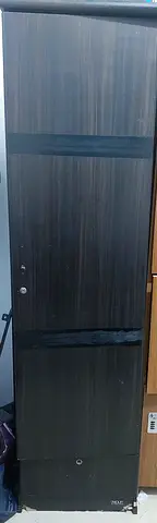 Tall dark wood wardrobe / storage cabinet - single door