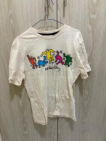 White Keith Haring Graphic T‑Shirt, Size Approx S