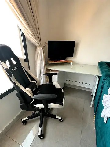 Gaming/Office Chair in Black & White with Adjustable Armrests