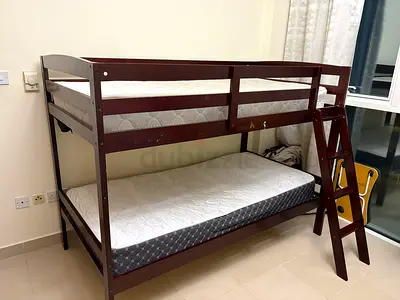 Solid Wood Bunk Bed without Mattress - Dark Brown