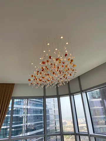 Modern crystal glass stone 1.3meter length and width 70cm 2color stone 3color spotlight