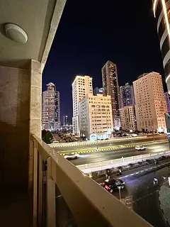 For monthly rent: a bedroom and living room, furnished to hotel standards, in Al Taawun, Sharjah.