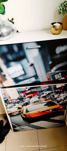 Shoe Storage 2nos with Cityscape Car Print