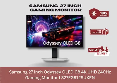 Samsung 27 Inch Odyssey OLED G8 4K UHD 240Hz Gaming Monitor LS27FG812SUXEN - FREE DELIVERY