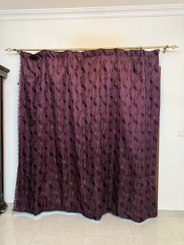 Set of 3 Purple Patterned Curtains