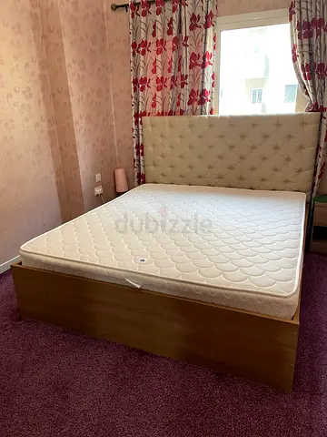 Urgent Sale- Home center King size 180x200 bed with nightstand