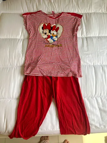 Red Minnie & Mickey Women's Pajama Set - Top and Pants, Size Unknown