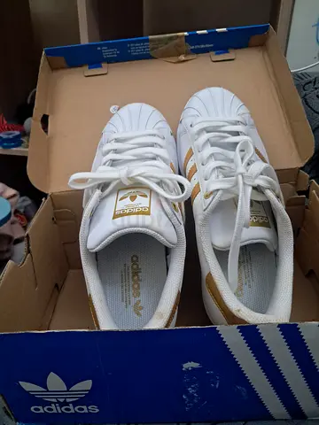 Adidas Superstar Sneakers White and Gold