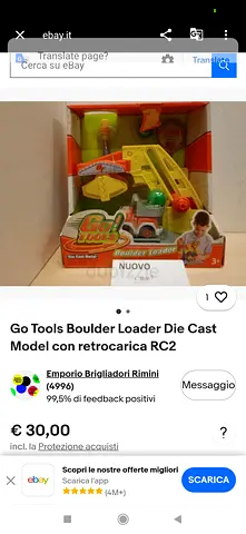 Go Tools Boulder Loader Die Cast RC Toy - Complete Set, Like New