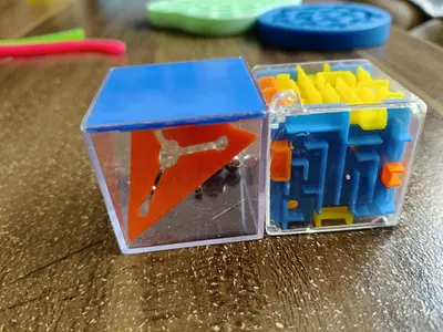 Set of 2 Puzzle Maze Cubes - Small Handheld Brain Teasers