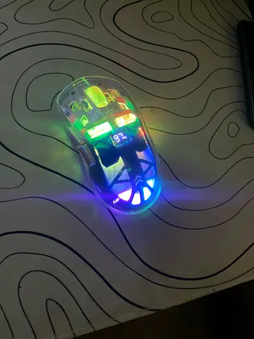 Transparent USB Wired Gaming Mouse with RGB Lights - Used. A2