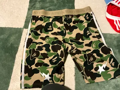 A Bathing Ape (BAPE) Green Camo Swim/Board Shorts