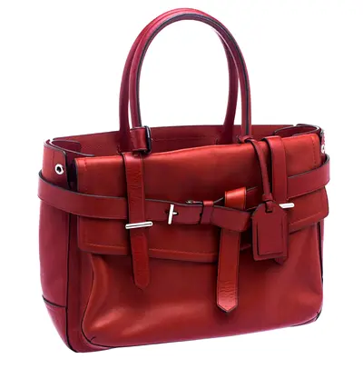 Reed Krakoff Red Leather Medium Boxer Tote