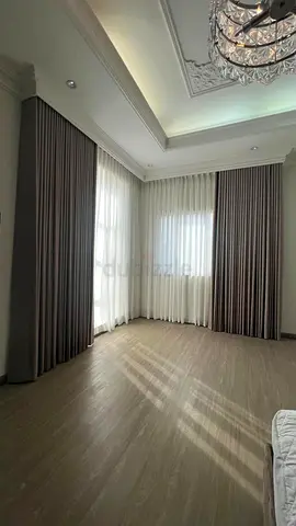 Modern Floor to Ceiling Curtains and Sheer Set