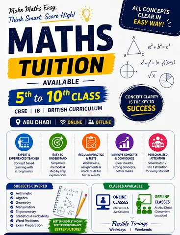 Maths Tutor | CBSE, IB & British Curriculum | 10+ Years Experience