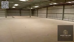 Large 17,600 sqft warehouse for rent in Ajman Industrial; open layout with no columns, prime main‑