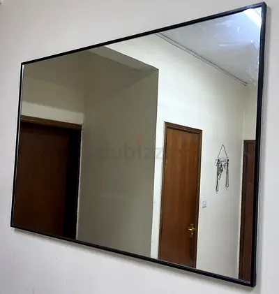 Wall Mirror Rectangular In Matt Black Wooden Frame (IKEA)