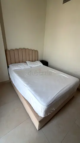 140x200 Beige Bed Frame and Mattress
