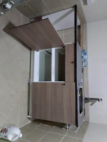 Modern Wooden Kitchen Cabinet with Integrated Sink.