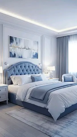 Modern Blue Tufted Headboard King Size Bed Frame