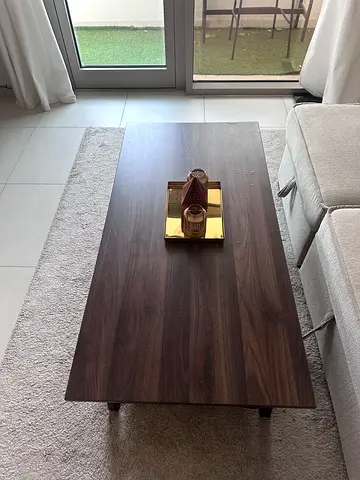 Dark Wood Rectangular Coffee Table - Good Condition