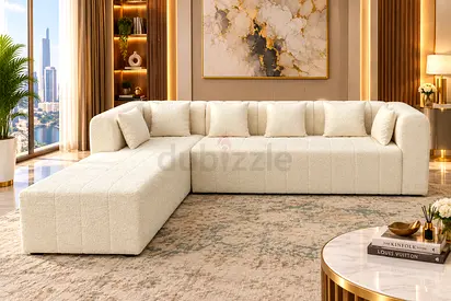 12. Modern Luxury Corner Set
Modern luxury corner sofa set with an elegant cushioned design, premiu