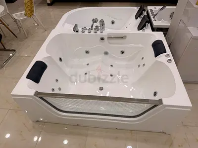 Two-person Whirlpool Jacuzzi Bathtub- with Jets and Headrests
