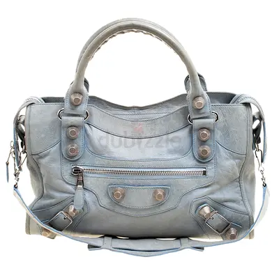 Belenciaga sky blue leather classic city GSH tote