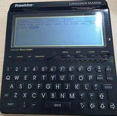 Franklin Language Master LM-6000 speaking dictionary and thesaurus (1991)