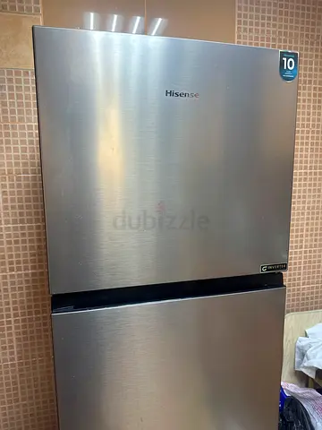 Hisense Stainless Steel Refrigerator Bottom Freezer, Good Condition looking like new under warranty