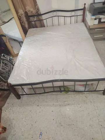 Metal double bed frame with mattress included