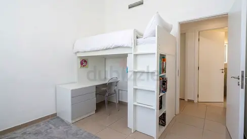 White loft bunk bed with built-in desk and shelving - IKEA style. Was 2,500