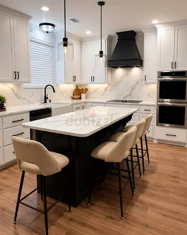 Modern kitchen island marble top custom made