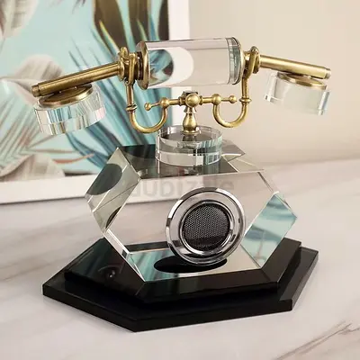Vintage-style Crystal Desktop Bluetooth Speaker (Decorative Telephone Design)