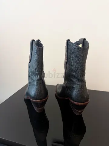 Black Fendi Leather Ankle Boots