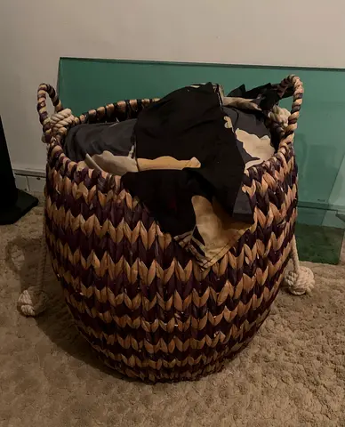 Large Woven Seagrass Storage Basket with Handles