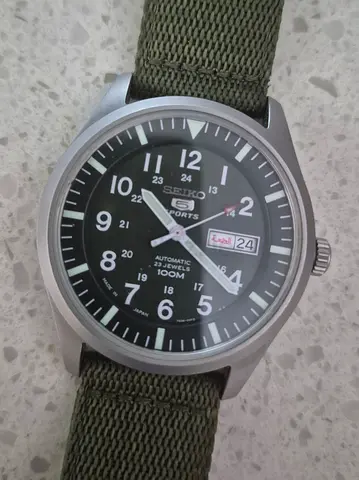 Seiko 5 Sport Automatic Khaki Dial Men's Watch