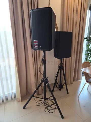 Proel DIVA12A 1000W Powered Speakers (Pair) with Stands Gig-Ready Set