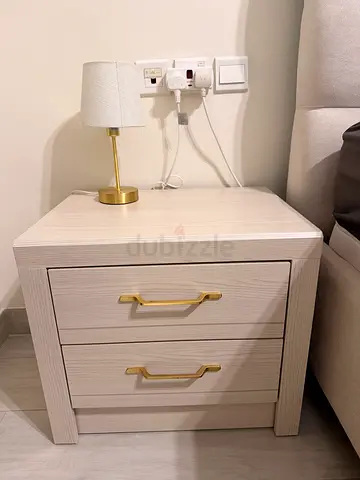 Light wood 2-drawer bedside table / nightstandz (55 x 48.5 x 41 cm) - 2 units