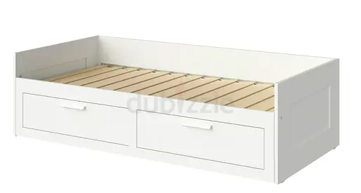 BRIMNES
Day-bed frame with 2 drawers, white, 80x200 cm + 2 mattress for free