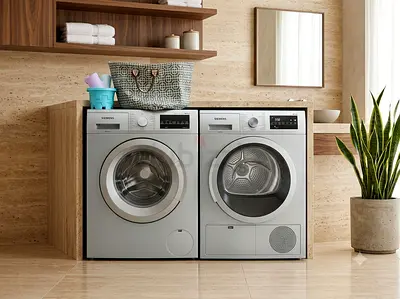 Siemens New Model 9kg Washer & 9kg Dryer Set – Separate Units, Silver