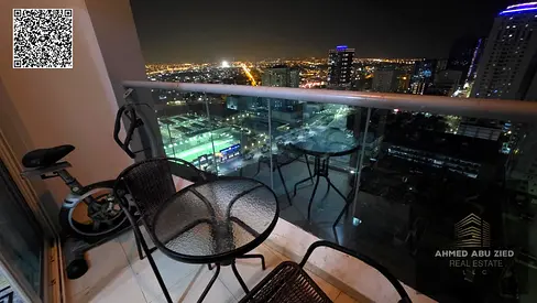 1BR hall apartment for annual rent in City Tower Ajman; open view, large space, parking included; AED 36,000 yearly with deposit cheque, electricity o
