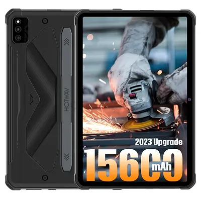 HOTWAV R6 Pro Rugged Tablet 10.1 Inch 15600mAh Battery Tablet, 8GB + 128GB (1TB Expandable) Octa-Cor