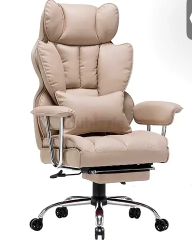 Premium Ergonomic Executive Office Desk Chair with Footrest - White (Like New)