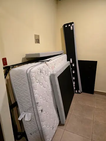 Single bed and mattress