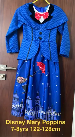 Disney Mary Poppins Costume for Kids - Size 7-8 (122-128 cm)