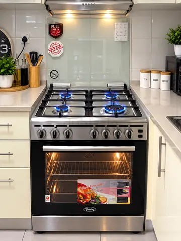 Terim Stainless Steel 4-Burner Gas Cooker with Oven - Good Working Condition 60 CM