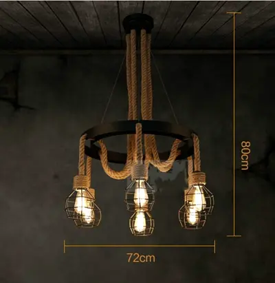 Industrial Rope Pendant Chandelier